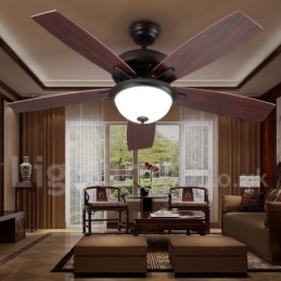 Ventilador de teto vintage Country Retro Rustic Lodge de 52"