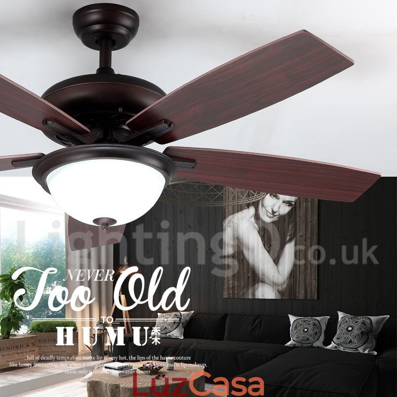 Ventilador de teto vintage Country Retro Rustic Lodge de 52"