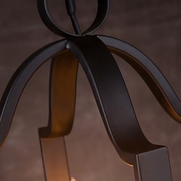 Luminária pendente minimalista vintage de ferro com 4 luzes