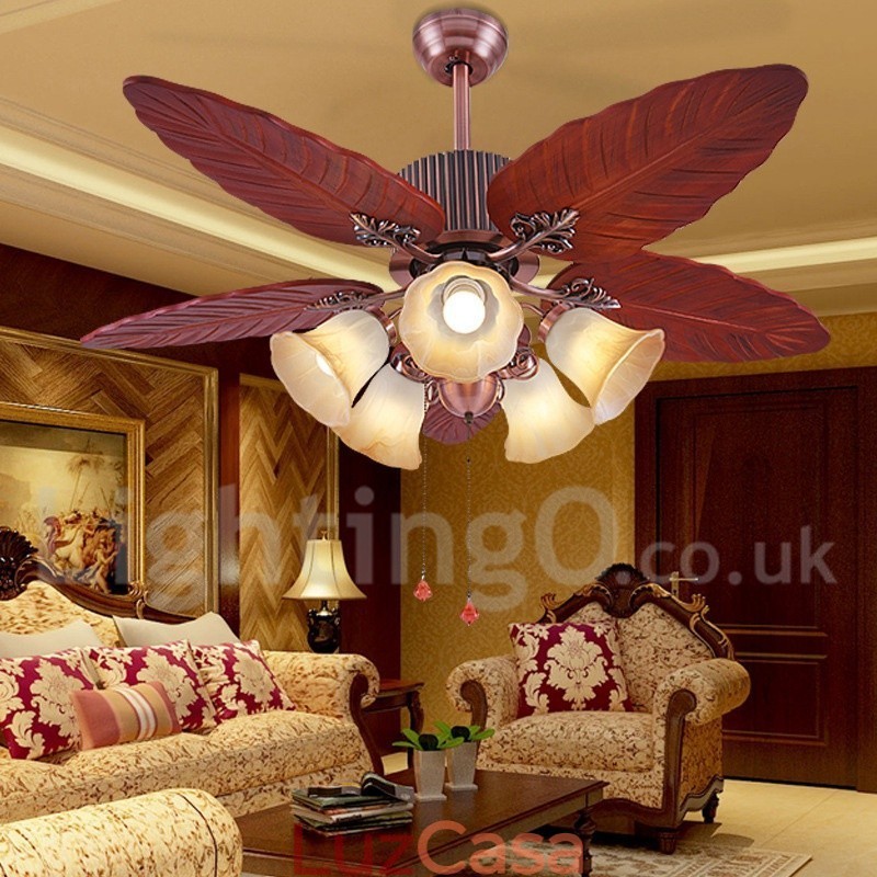 Ventilador de teto vintage Country Retro Rustic Lodge de 48"