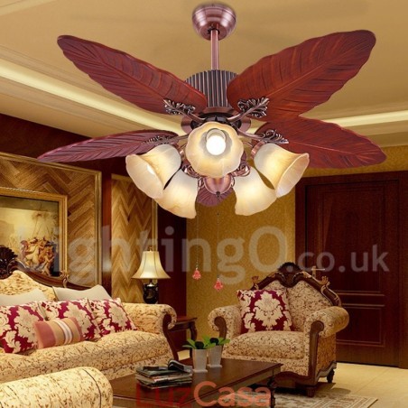 Ventilador de teto vintage Country Retro Rustic Lodge de 48"