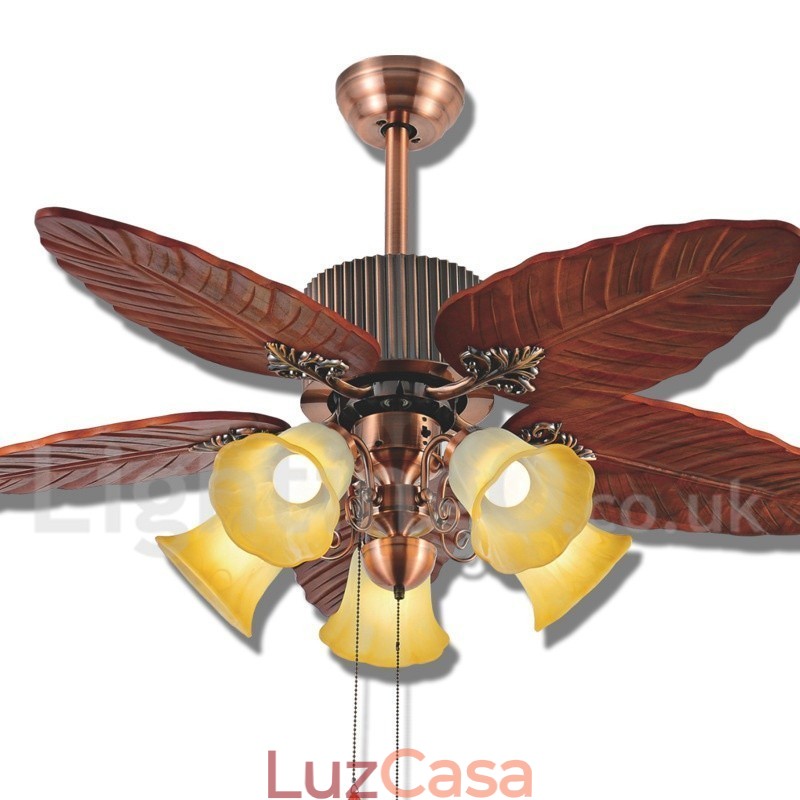 Ventilador de teto vintage Country Retro Rustic Lodge de 48"