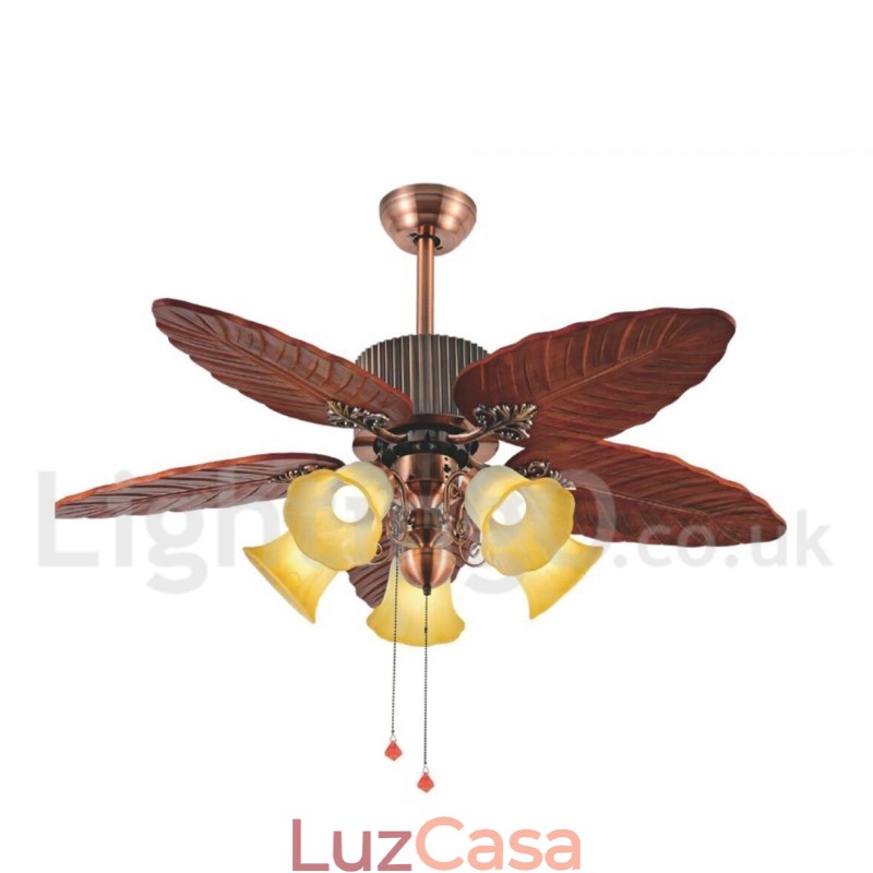 Ventilador de teto vintage Country Retro Rustic Lodge de 48"