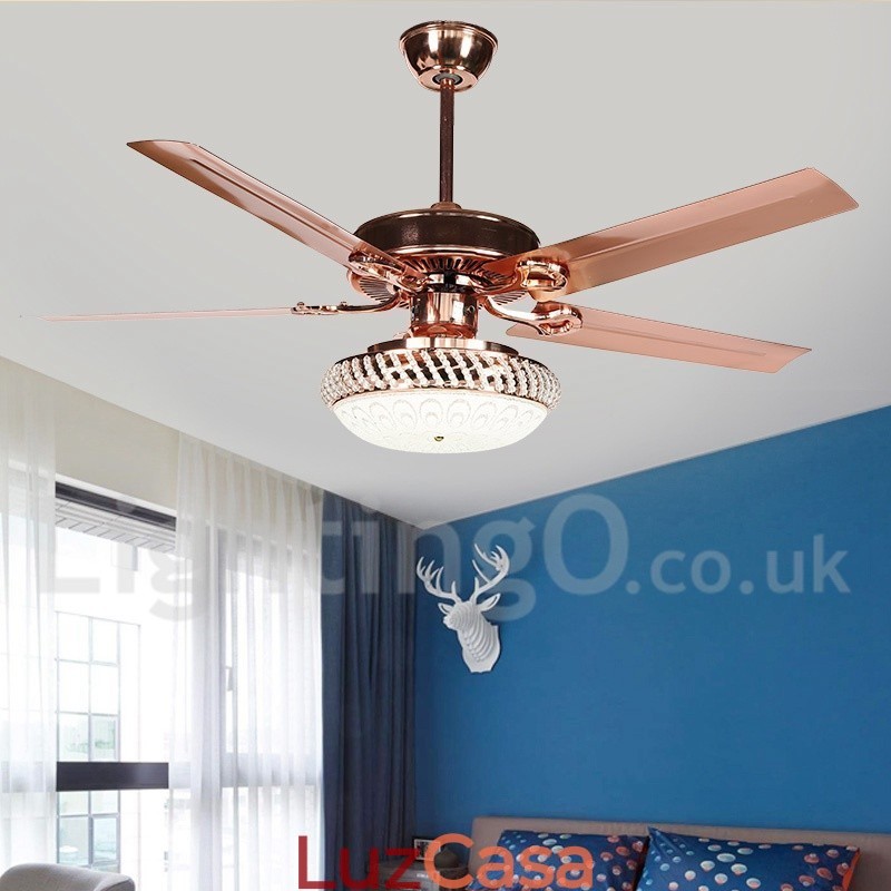 Ventilador de teto moderno contemporâneo estilo europeu de 52 pol.