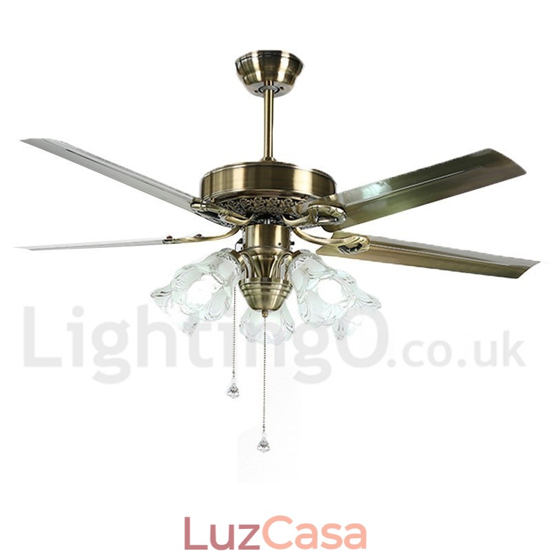Ventilador de teto vintage estilo europeu de 52"
