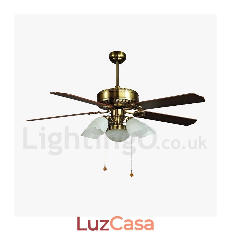 Ventilador de teto moderno contemporâneo estilo europeu de 52 pol.