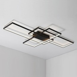 Luminária de teto moderna contemporânea em alumínio com pintura embutida, luminária de parede com dimmer remoto para sala de estar, quarto, também pode ser usada como luminária de parede