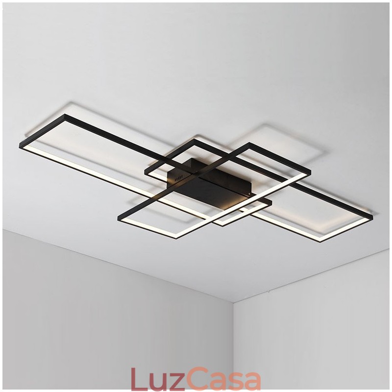 Luminária de teto moderna contemporânea em alumínio com pintura embutida, luminária de parede com dimmer remoto para sala de estar, quarto, também pode ser usada como luminária de parede
