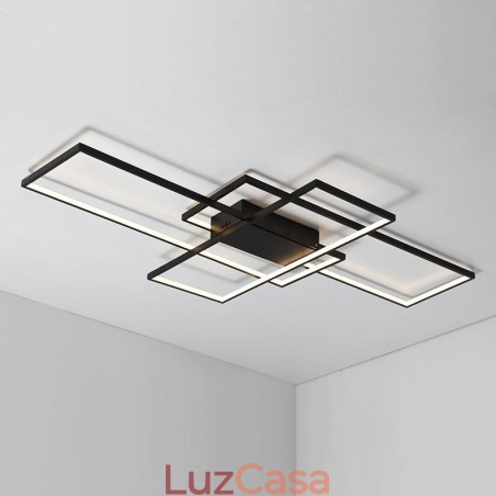 Luminária de teto moderna contemporânea em alumínio com pintura embutida, luminária de parede com dimmer remoto para sala de estar, quarto, também pode ser usada como luminária de parede Luminária de teto moderna contemporânea em alumínio com pintura embutida, luminária de parede com dimmer remoto para sala de estar, quarto, também pode ser usada como luminária de parede