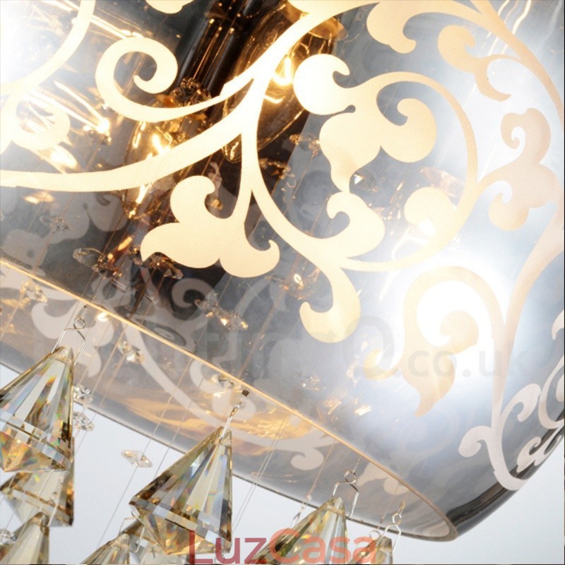 Luminária pendente de cristal contemporânea moderna