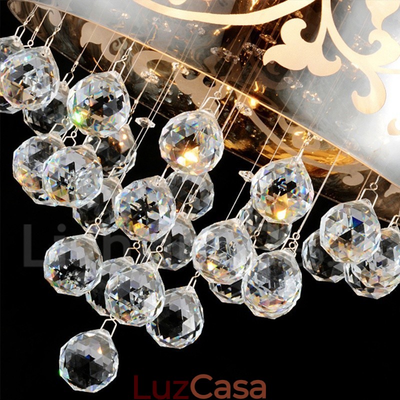 Luminária pendente de cristal contemporânea moderna