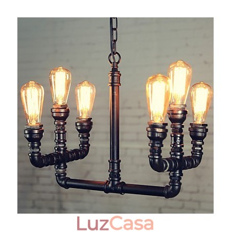 Lustre Mini Estilo Rústico Lodge Retro Metal Lustre Mini Estilo Rústico Lodge Retro Metal