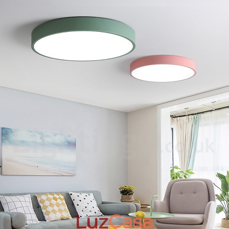 Luminária de teto moderna contemporânea em aço com várias cores