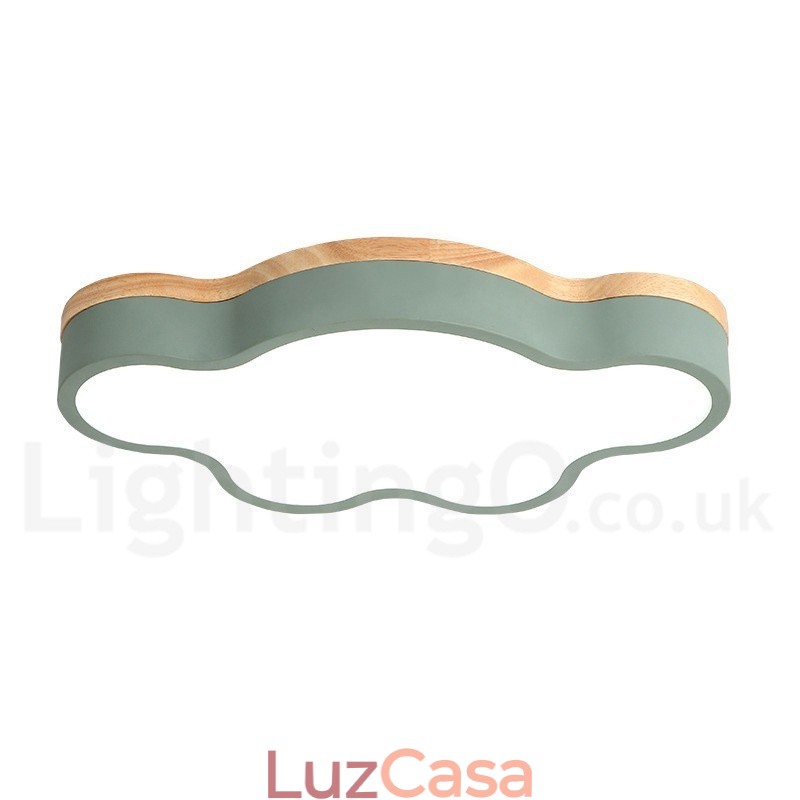 Macaron Multicolor Moderno Contemporâneo Aço Flush Madeira Luz de Teto
