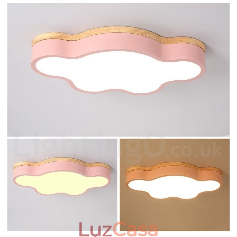 Macaron Multicolor Moderno Contemporâneo Aço Flush Madeira Luz de Teto