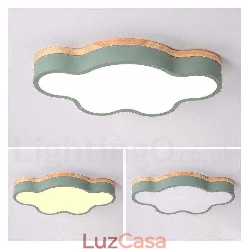 Macaron Multicolor Moderno Contemporâneo Aço Flush Madeira Luz de Teto