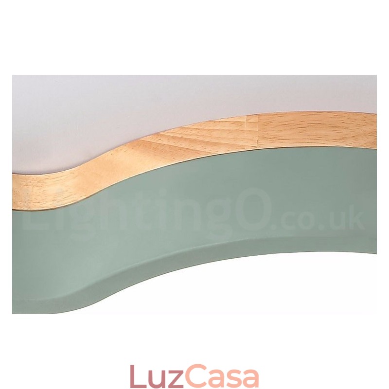 Macaron Multicolor Moderno Contemporâneo Aço Flush Madeira Luz de Teto