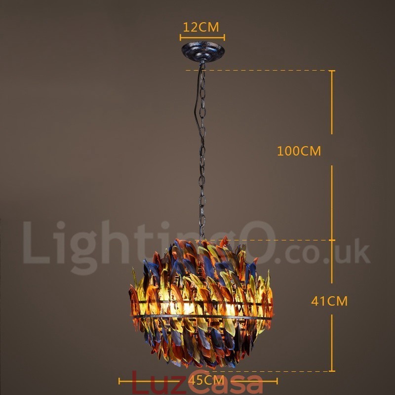 Loja de iluminação de aço retrô, lustre pendente, luz