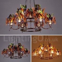Loja de iluminação de aço retrô, lustre pendente, luz