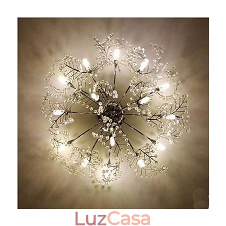 Luminária de teto de cristal decíduo gravado em aço inoxidável Luminária de teto de cristal decíduo gravado em aço inoxidável