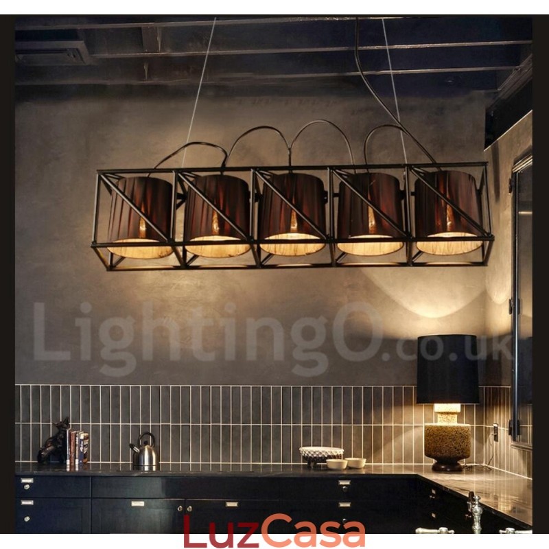 Loja de iluminação de aço estilo industrial, lustre pendente, luz