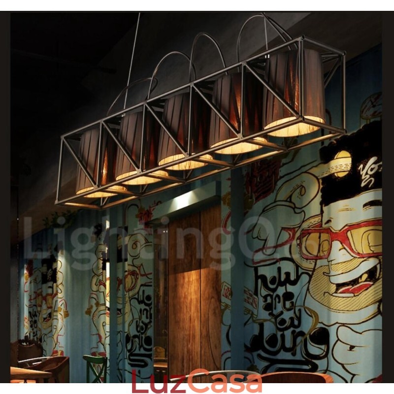 Loja de iluminação de aço estilo industrial, lustre pendente, luz