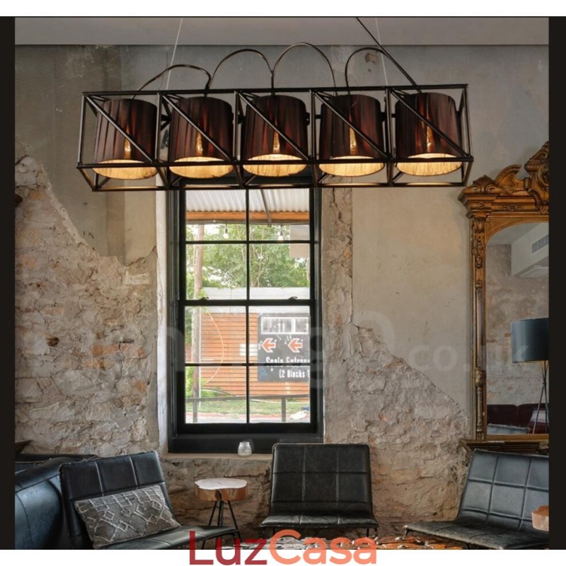 Loja de iluminação de aço estilo industrial, lustre pendente, luz