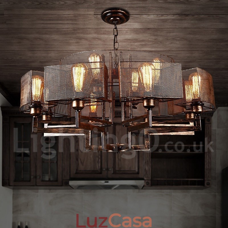 Loja de iluminação de aço estilo industrial, lustre pendente, luz