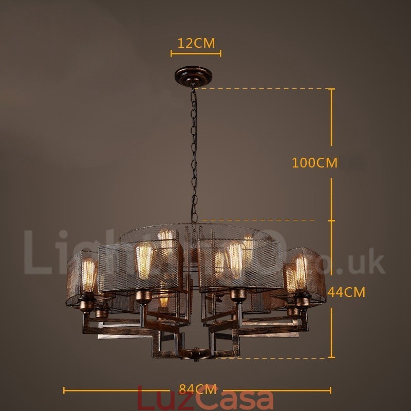 Loja de iluminação de aço estilo industrial, lustre pendente, luz