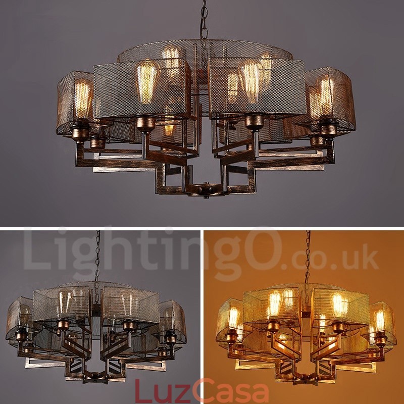 Loja de iluminação de aço estilo industrial, lustre pendente, luz