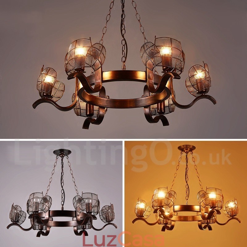 Loja de iluminação de aço estilo industrial, lustre pendente, luz