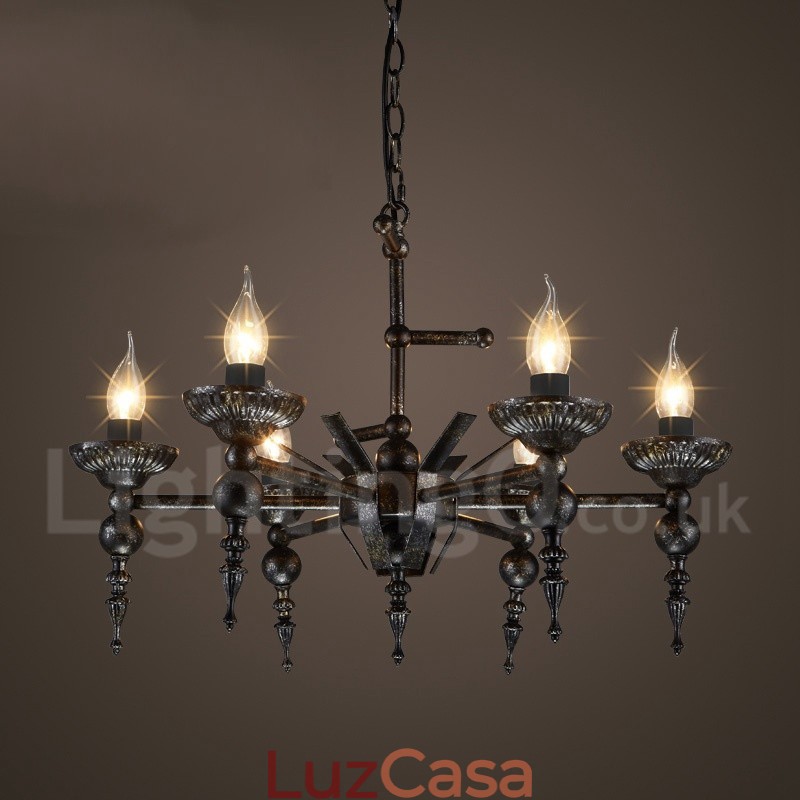 Loja de iluminação de aço estilo industrial, lustre pendente, luz