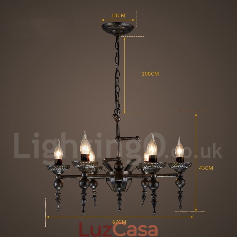 Loja de iluminação de aço estilo industrial, lustre pendente, luz