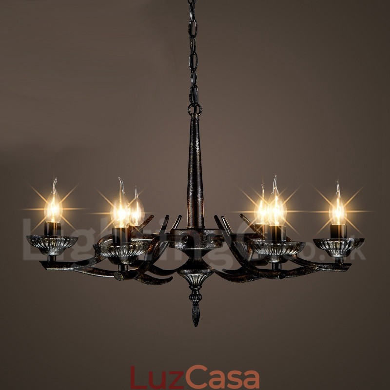 Loja de iluminação de aço estilo industrial, lustre pendente, luz