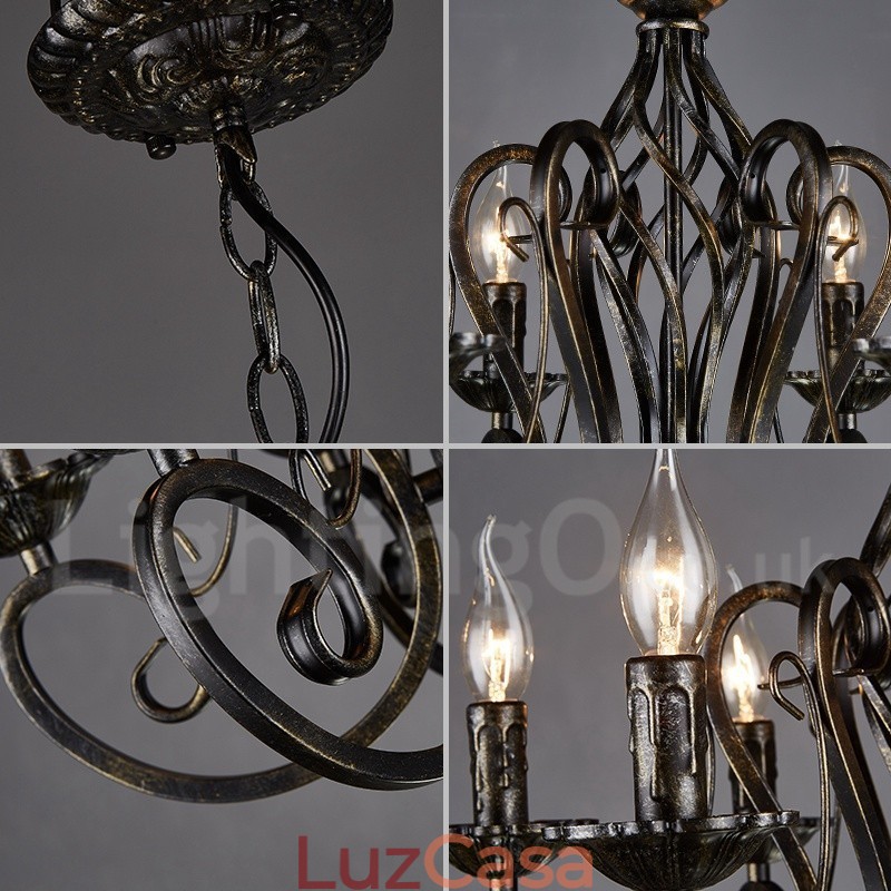 Loja de iluminação de aço estilo industrial, lustre pendente, luz