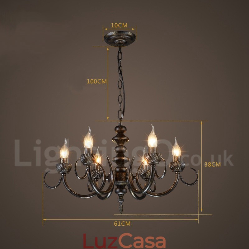 Loja de iluminação de aço estilo industrial, lustre pendente, luz