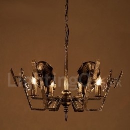 Loja de iluminação de aço estilo industrial, lustre pendente, luz