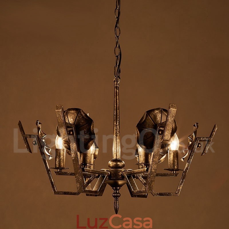 Loja de iluminação de aço estilo industrial, lustre pendente, luz