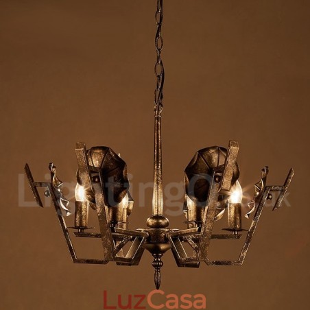 Loja de iluminação de aço estilo industrial, lustre pendente, luz