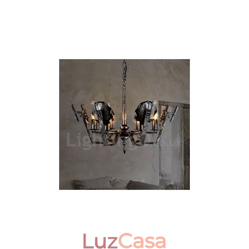 Loja de iluminação de aço estilo industrial, lustre pendente, luz