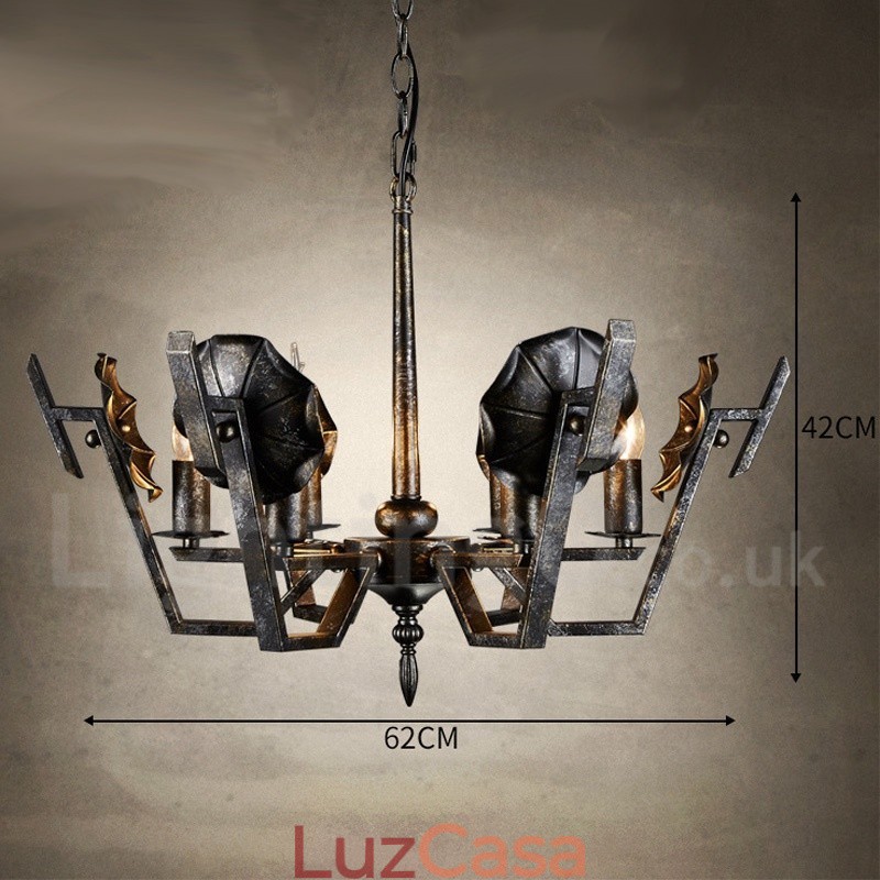 Loja de iluminação de aço estilo industrial, lustre pendente, luz