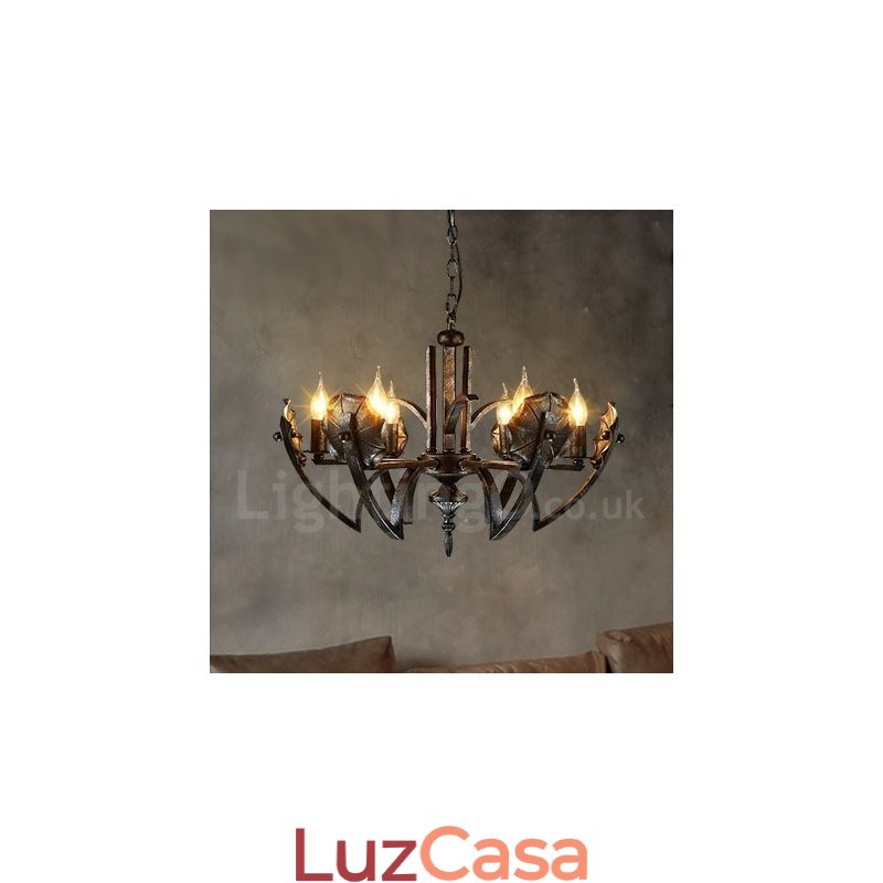Loja de iluminação de aço estilo industrial, lustre pendente, luz