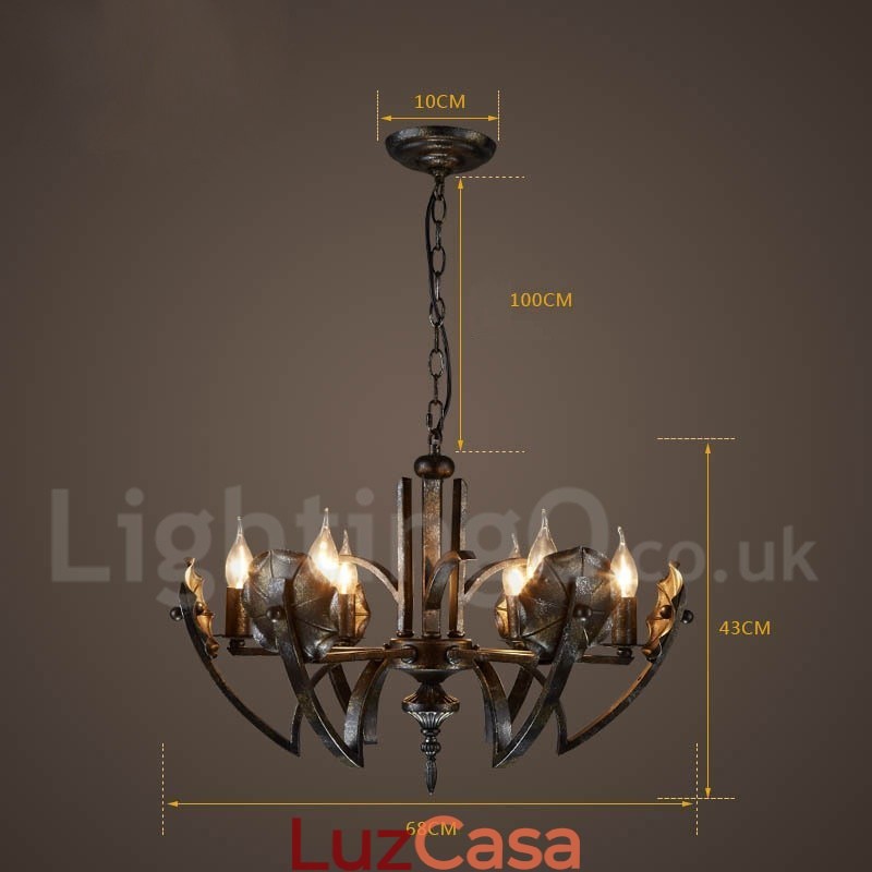 Loja de iluminação de aço estilo industrial, lustre pendente, luz