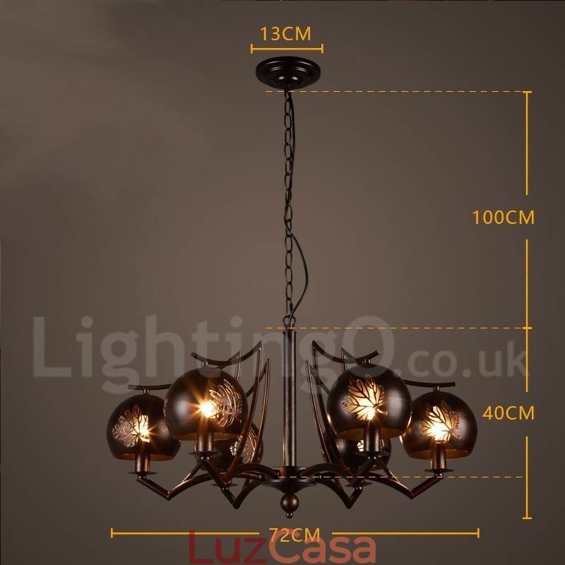 Loja de iluminação de aço estilo industrial, lustre pendente, luz