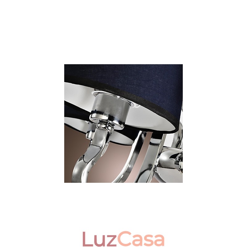 Lustre Vintage 4 Luzes Clássico Tecido Metal Pintura