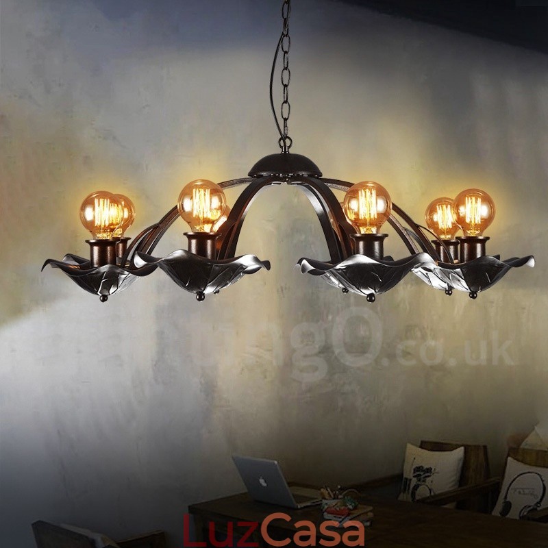 Loja de iluminação de aço estilo industrial, lustre pendente, luz