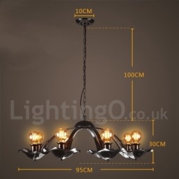 Loja de iluminação de aço estilo industrial, lustre pendente, luz