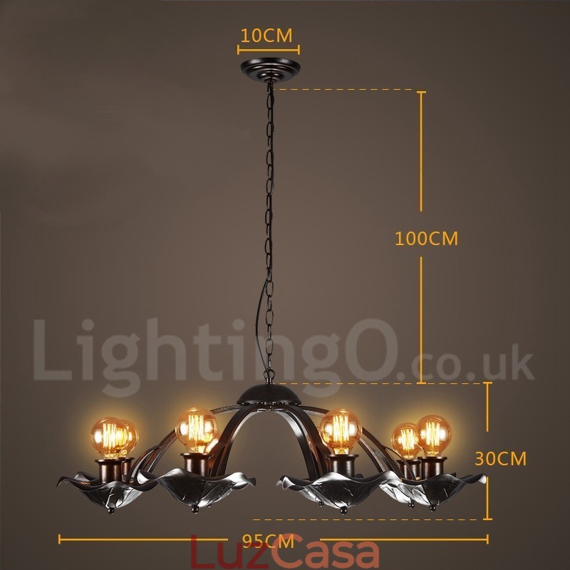 Loja de iluminação de aço estilo industrial, lustre pendente, luz