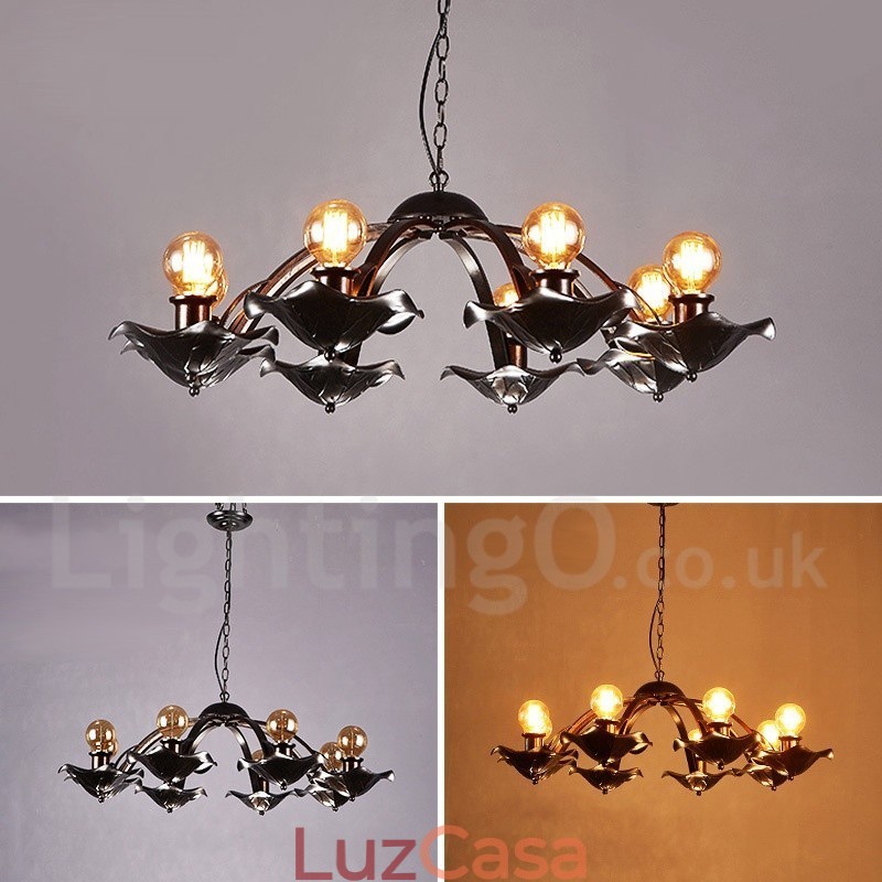 Loja de iluminação de aço estilo industrial, lustre pendente, luz