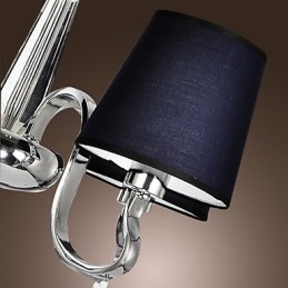 Lustre Vintage 4 Luzes Clássico Tecido Metal Pintura